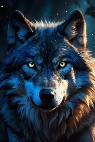 A Wolf With Yellow Eyes