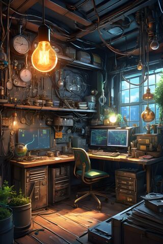 A Room With A Desk and Computer