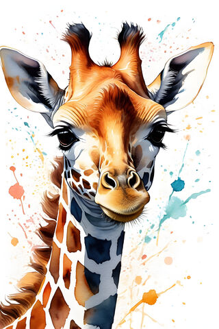A Giraffe With A Cartoon Head