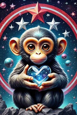 A Monkey Holding A Blue Object