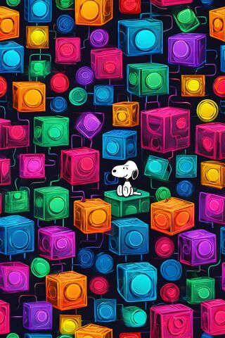 Colorful Cubes and a Cute Pup! 🐶✨