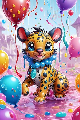 A Person In A Garment Surrounded By Balloons