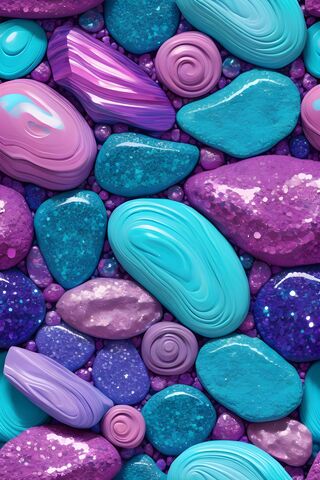 A Pile Of Colorful Rocks