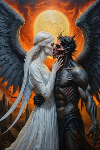A Man and Woman Kissing