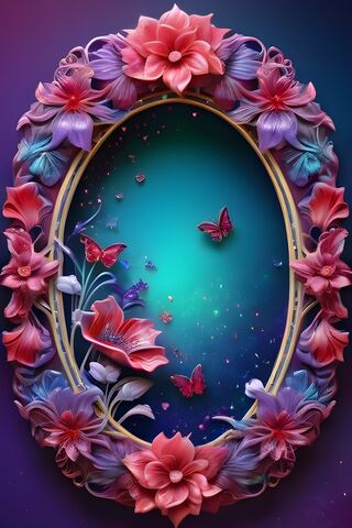 A Blue and Pink Floral Pillow