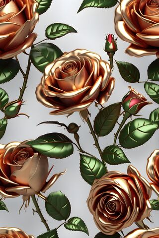 Golden Elegance: A Floral Delight 🌹✨