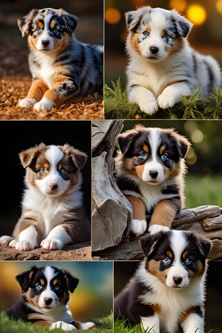 Australian Shepherd Puppy Collage