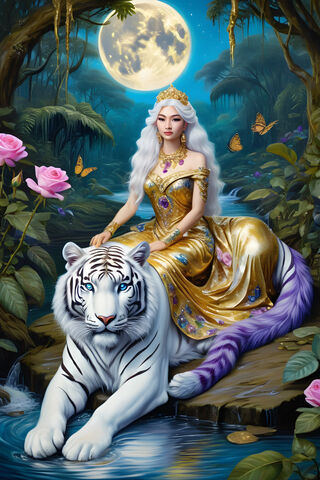 A Person Sitting On A Tiger