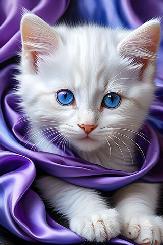 A White Cat With Blue Eyes