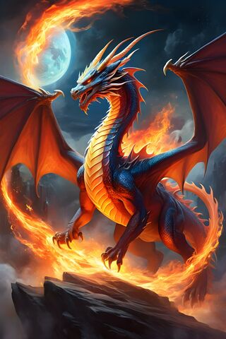 Fiery Dragon of the Night 🌙🔥
