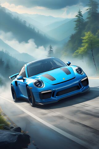 A Blue Sports Car