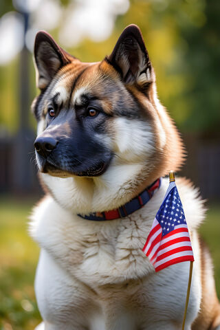 Akita On Duty