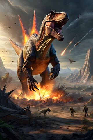 A Dinosaur With A Fiery Tail