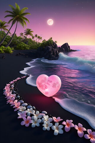 A Body Of Water With Flowers and Trees Around It