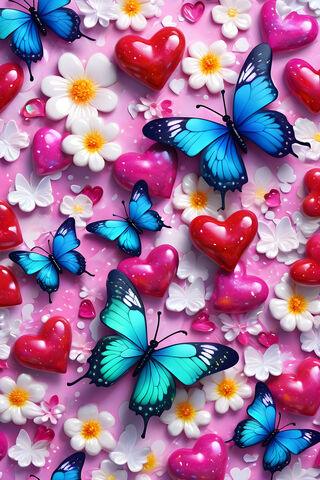 A Group Of Colorful Butterflies