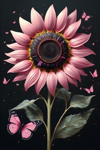 A Pink Flower With A Yellow Center