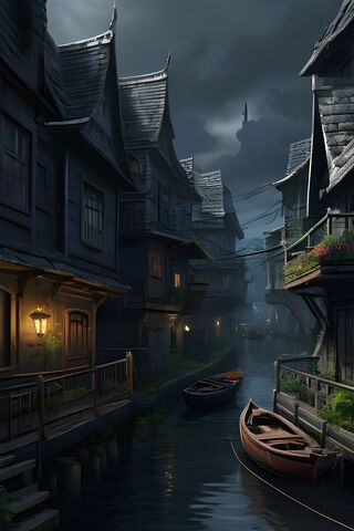 A Canal With Boats In It