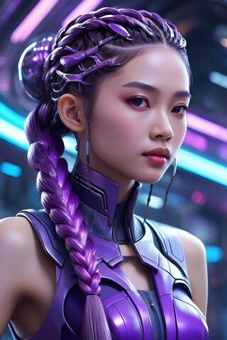A Woman With Purple Hair