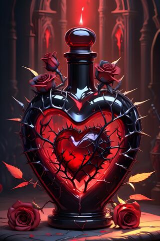 A Vase With A Heart & Thorns