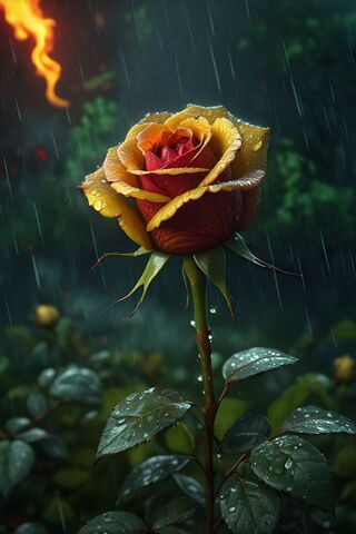 A Rose With A Yellow Center