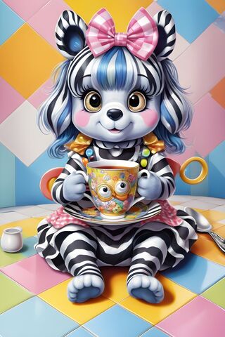 A Cartoon Character Sitting On A Table
