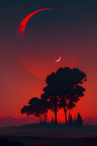 A Red Moon In The Sky