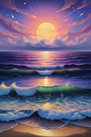A Dreamy Sunset Over A Beach