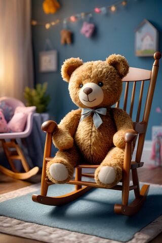 A Teddy Bear Sitting On A Chair