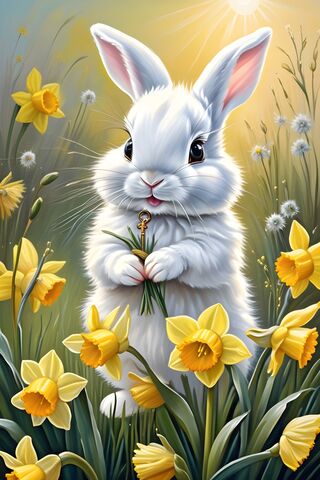 A Rabbit With A Flower Crown
