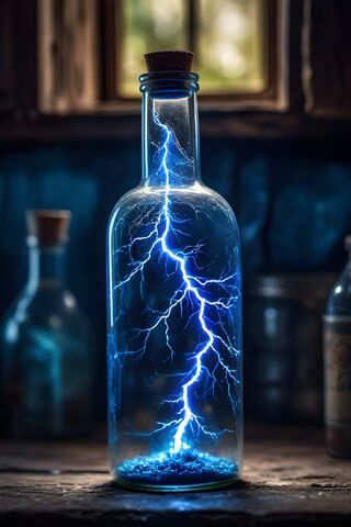 A Bottle Wit A Lightning Strom