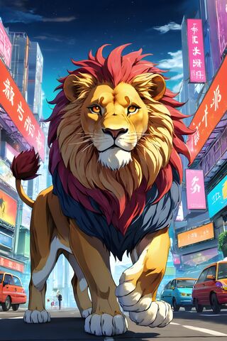 A Lion Statue On The Street