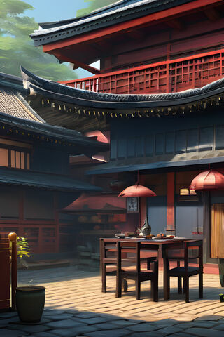 Tranquil Japanese Tea House 🌸🍵