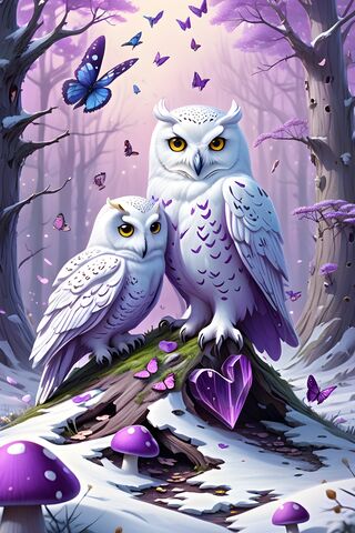 A Couple Of Owls In A T..