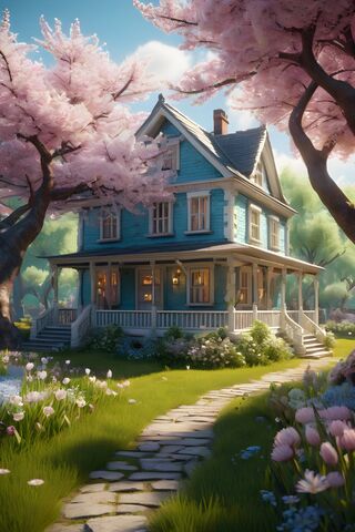A House With A Large Front Yard