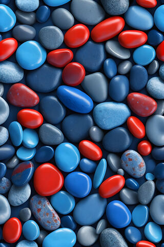 A Pile Of Different Colored Rocks