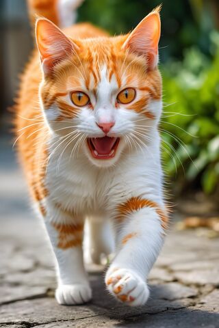 A Cat With Its Mouth Open