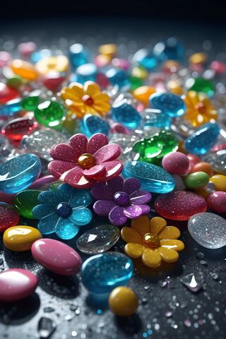 A Pile Of Colorful Rocks