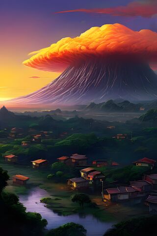 Majestic Volcano at Sunset 🌋🌅