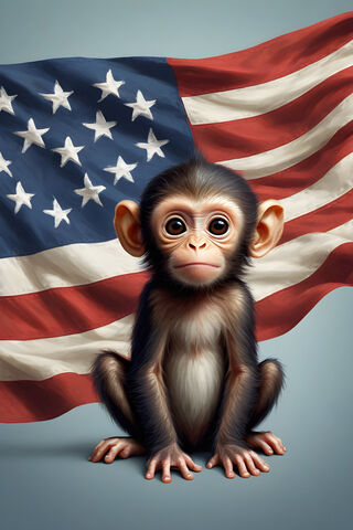 A Playful Spirit: Monkey and the Stars and Stripes 🇺🇸