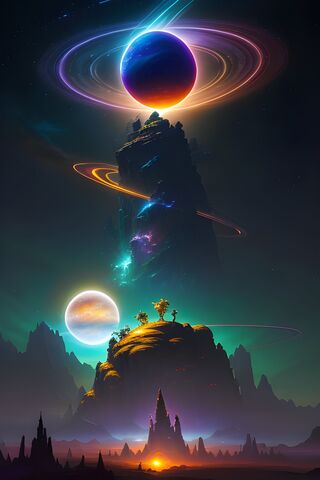A Planet With A Ring Of Light In The Sky