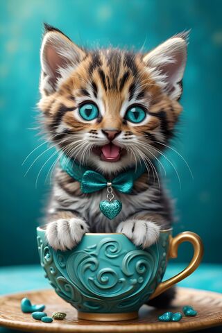 A Kitten With Its Tongue Out