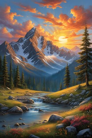 Serene Mountain Sunset 🌄