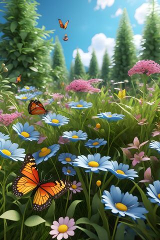 A Group Of Butterflies On A Flower