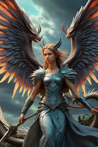 Angel With Dragon Wings