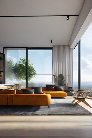Modern Serenity: A Chic Living Space 🌅🛋️