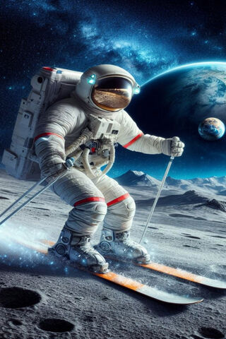 Astronaut Skiing