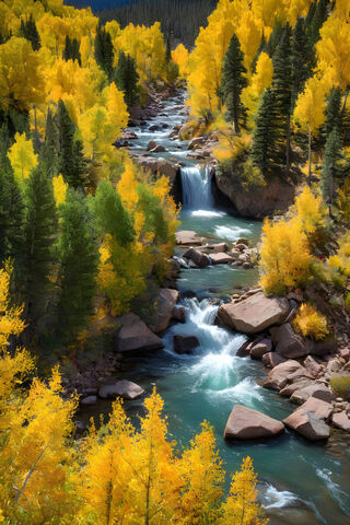 A Waterfall In A Forest