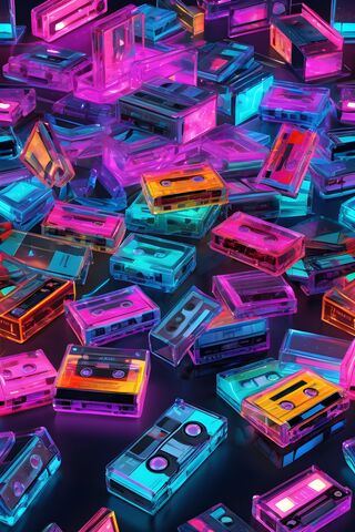 A Large Collection Of Casset Tapes