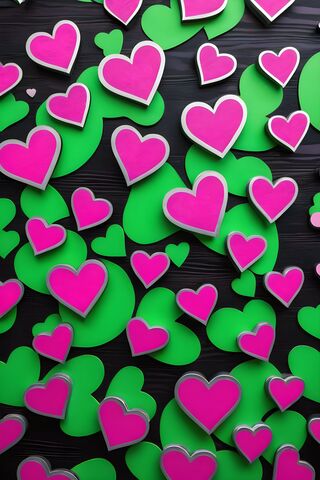 A Pile Of Colorful Hearts