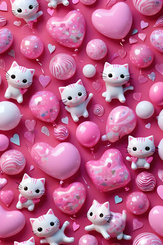 A Group Of Pink and White Objects